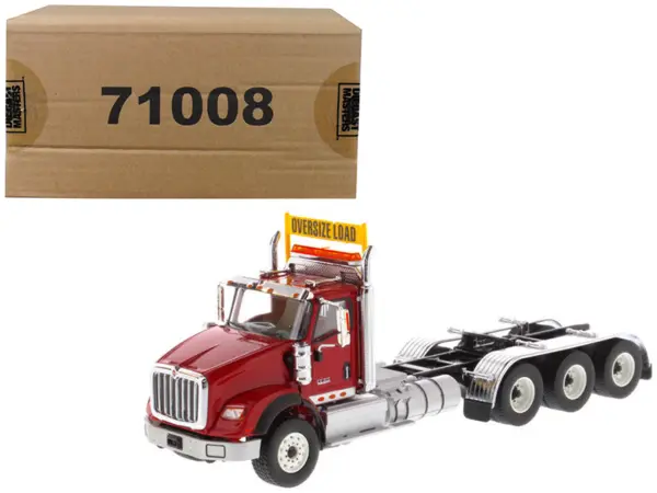 International HX620 Day Cab Tridem Tractor Red 1/50 Diecast Model by Diecast Masters #1