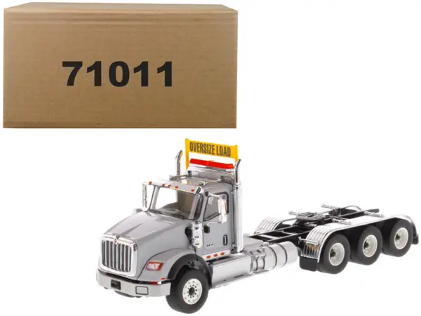 International HX620 Day Cab Tridem Tractor Light Grey 1/50 Diecast Model by Diecast Masters #1