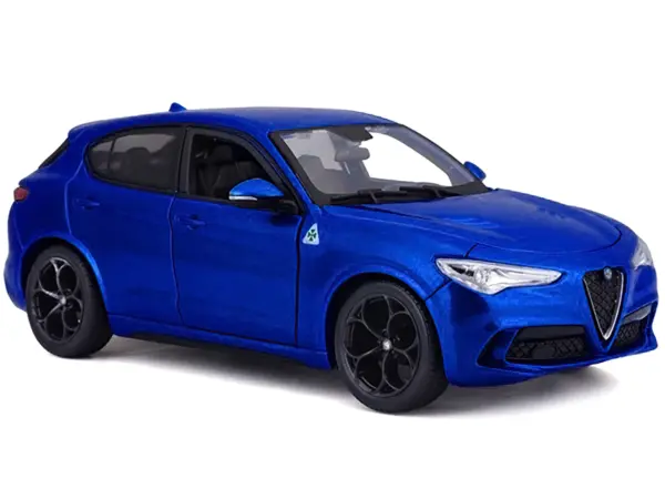 Alfa Romeo Stelvio Quadrifoglio Blue 1/24 Diecast Model Car by Bburago #2