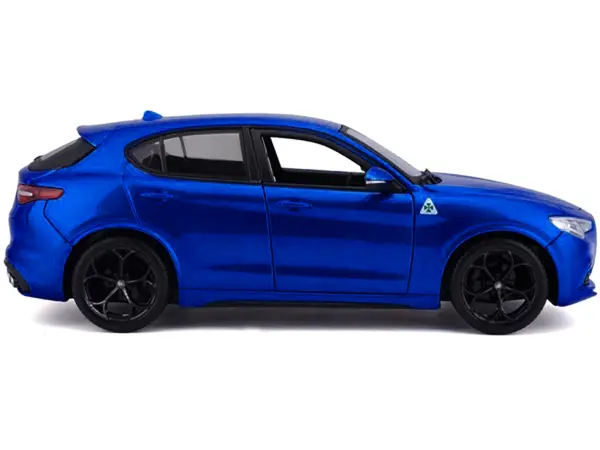 Alfa Romeo Stelvio Quadrifoglio Blue 1/24 Diecast Model Car by Bburago #3
