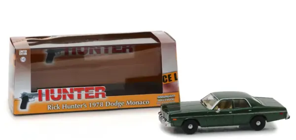 1978 Dodge Monaco (Rick Hunter's) Green "Hunter" (1984-1991) TV Series 1/43 Diecast Model Car by Greenlight #3