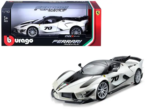 Ferrari FXX-K Evo #70 White 1/18 Diecast Model Car by Bburago #1