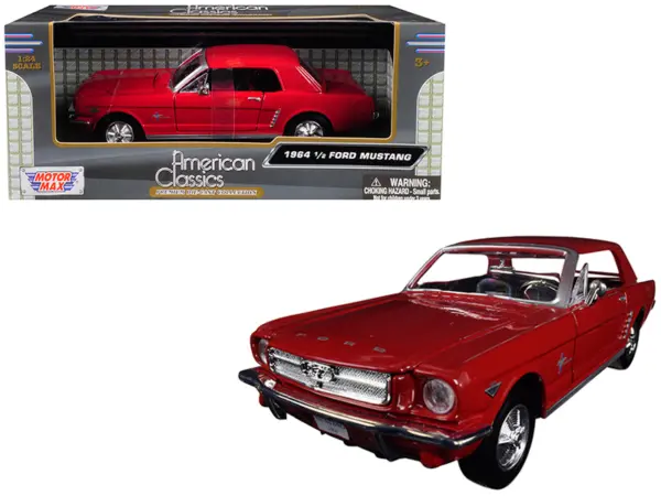 1964 1/2 Ford Mustang Red 1/24 Diecast Model Car by Motormax #1