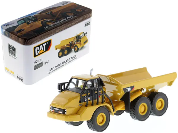CAT Caterpillar 730 Articulated Dump Truck with Operator "High Line" Series 1/87 (HO) Scale Diecast Model by Diecast Masters #1