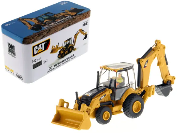 CAT Caterpillar 450E Backhoe Loader with Operator "High Line" Series 1/87 (HO) Scale Diecast Model by Diecast Masters #1