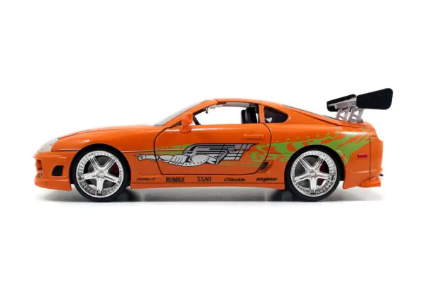 Model Kit Toyota Supra Metallic Orange with Brian Diecast Figure "Fast & Furious" Movie "Build N' Collect" 1/24 Diecast Model Car by Jada #4