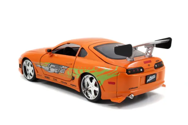 Model Kit Toyota Supra Metallic Orange with Brian Diecast Figure "Fast & Furious" Movie "Build N' Collect" 1/24 Diecast Model Car by Jada #5