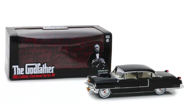 1955 Cadillac Fleetwood Series 60 Black "The Godfather" (1972) Movie 1/24 Diecast Model Car by Greenlight #3
