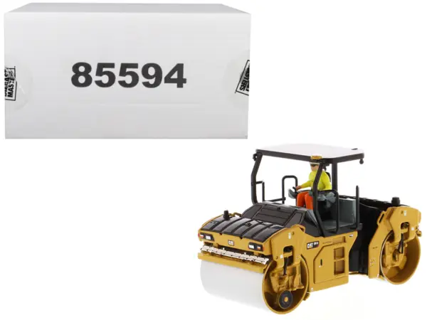CAT Caterpillar CB-13 Tandem Vibratory Roller with ROPS (Roll Over Protective Structure) and Operator "High Line Series" 1/50 Diecast Model by Diecast Masters #1
