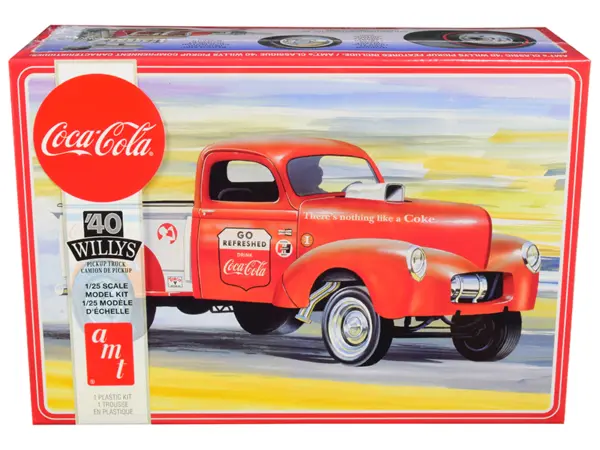 Skill 3 Model Kit 1940 Willys Gasser Pickup Truck "Coca-Cola" 1/25 Scale Model by AMT #1