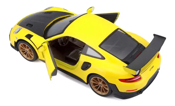 Porsche 911 GT2 RS Yellow with Carbon Hood and Gold Wheels "Special Edition" 1/24 Diecast Model Car by Maisto #3