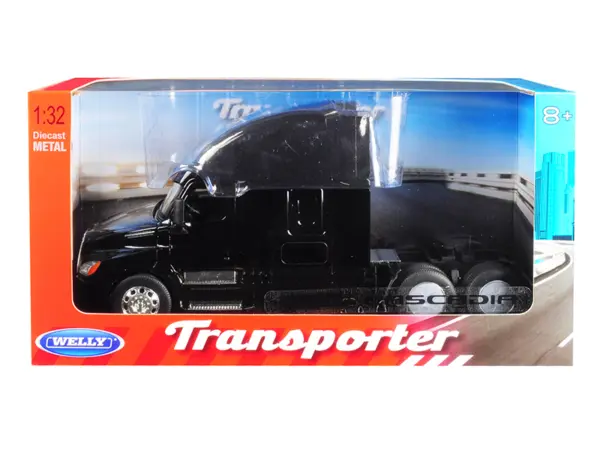Freightliner Cascadia Truck Black "Transporter" 1/32 Diecast Model by Welly #3
