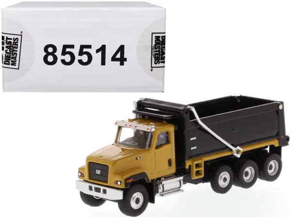 CAT Caterpillar CT681 Dump Truck Yellow and Black "High Line" Series 1/87 (HO) Scale Diecast Model by Diecast Masters #1