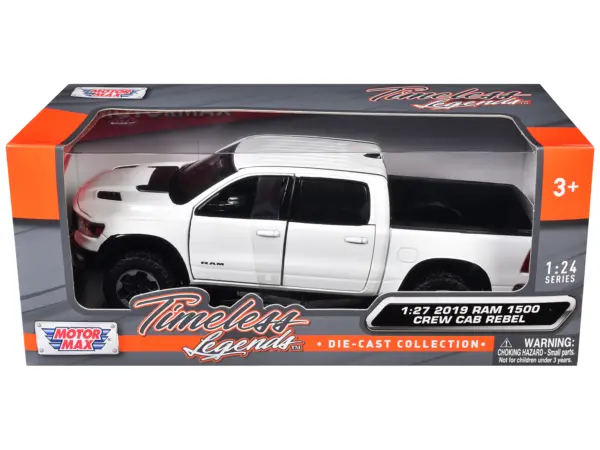 2019 RAM 1500 Rebel Crew Cab Pickup Truck White 1/24-1/27 Diecast Model Car by Motormax #2