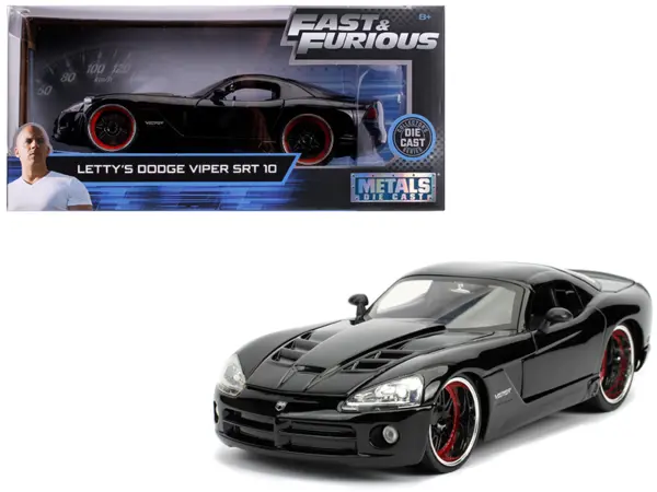 Letty's Dodge Viper SRT 10 Black "Fast & Furious" Movie 1/24 Diecast Model Car by Jada #1