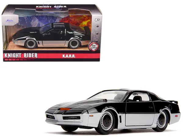 K.A.R.R. Black and Silver "Knight Rider" (1982) TV Series "Hollywood Rides" Series 1/32 Diecast Model Car by Jada #1