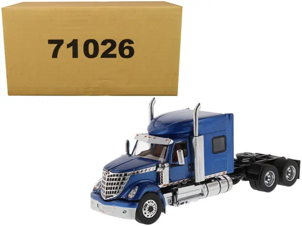 International LoneStar Sleeper Cab Truck Tractor Blue 1/50 Diecast Model by Diecast Masters #1