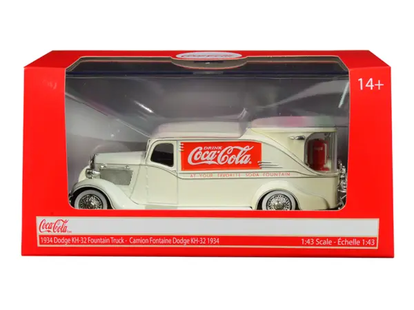 1934 Dodge KH-32 Streamline Fountain Truck "Coca-Cola" Cream 1/43 Diecast Model Car by Motorcity Classics #1