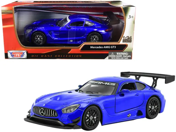 Mercedes AMG GT3 Bright Blue 1/24 Diecast Model Car by Motormax #1