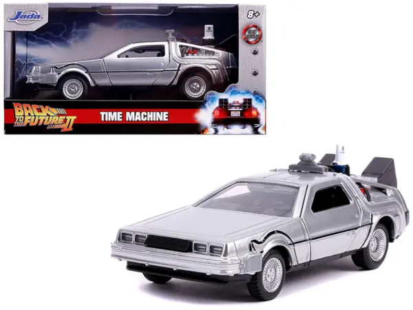 DeLorean DMC (Time Machine) Silver "Back to the Future Part II" (1989) Movie "Hollywood Rides" Series 1/32 Diecast Model Car by Jada #1