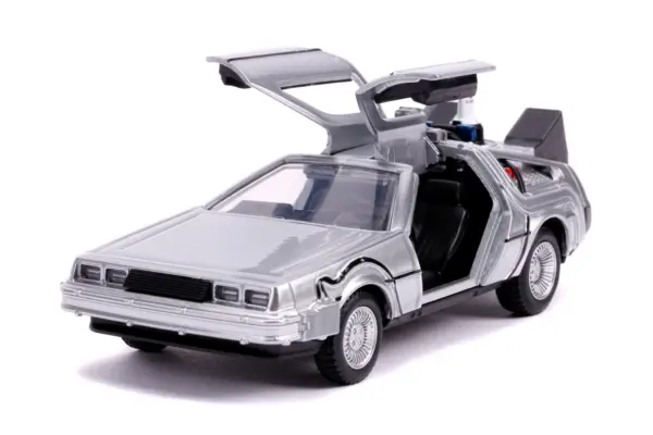 DeLorean DMC (Time Machine) Silver "Back to the Future Part II" (1989) Movie "Hollywood Rides" Series 1/32 Diecast Model Car by Jada #2