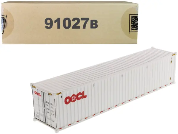 40' Dry Goods Sea Container "OOCL" White "Transport Series" 1/50 Model by Diecast Masters #1