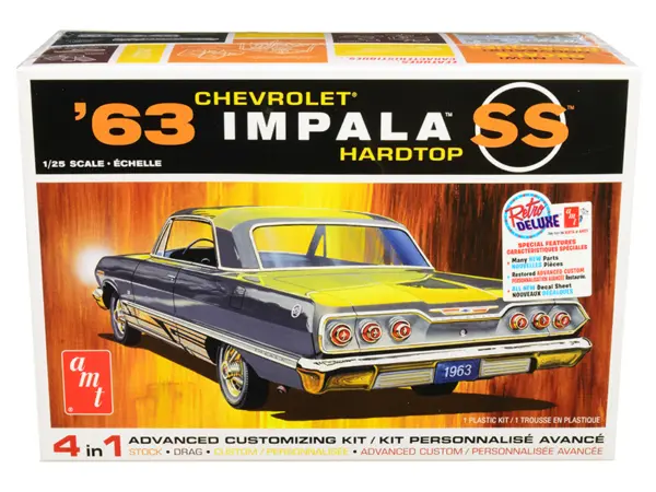 Skill 2 Model Kit 1963 Chevrolet Impala SS Hardtop 4 in 1 Kit 1/25 Scale Model by AMT #1