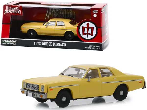 1978 Dodge Monaco Yellow "The Greatest American Hero" (1981-1983) TV Series  1/43 Diecast Model Car by Greenlight #1