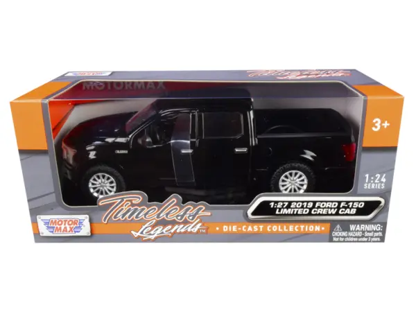 2019 Ford F-150 Limited Crew Cab Pickup Truck Black 1/24-1/27 Diecast Model Car by Motormax #1
