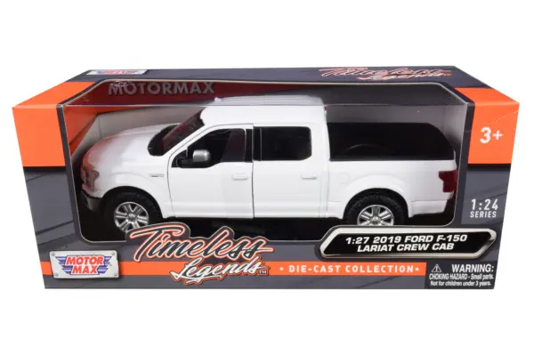 2019 Ford F-150 Lariat Crew Cab Pickup Truck White 1/24-1/27 Diecast Model Car by Motormax #3