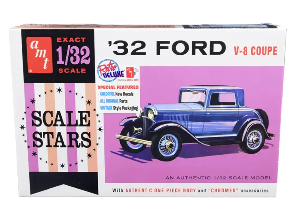 Skill 2 Model Kit 1932 Ford V-8 Coupe "Scale Stars" 1/32 Scale Model by AMT #1