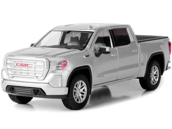 2019 GMC Sierra 1500 SLT Crew Cab Pickup Truck Silver Metallic 1/24-1/27 Diecast Model Car by Motormax #2