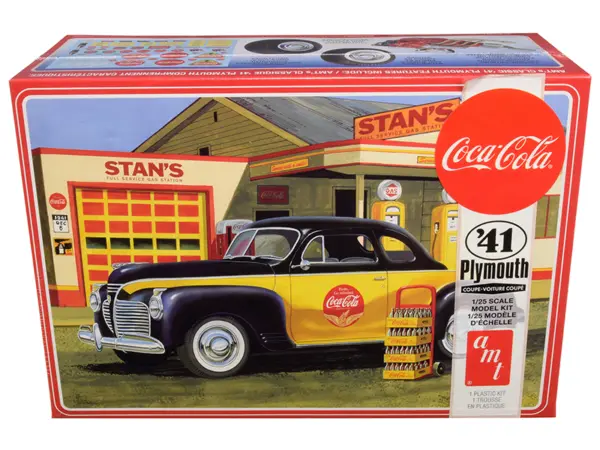 Skill 3 Model Kit 1941 Plymouth Coupe with 4 Bottle Crates "Coca-Cola" 1/25 Scale Model by AMT #1