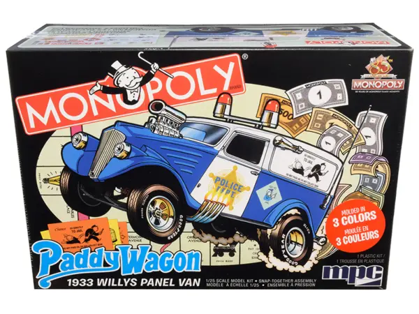 Skill 2 Snap Model Kit 1933 Willys Panel Paddy Wagon Police Van "Monopoly" "85th Anniversary" 1/25 Scale Model by MPC #1