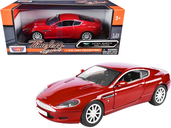 Aston Martin DB9 Coupe Red "Timeless Legends" 1/24 Diecast Model Car by Motormax #1