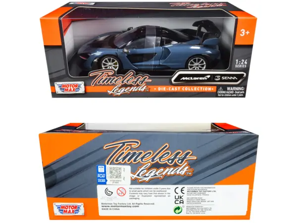 McLaren Senna Gray Metallic and Black "Timeless Legends" 1/24 Diecast Model Car by Motormax #3
