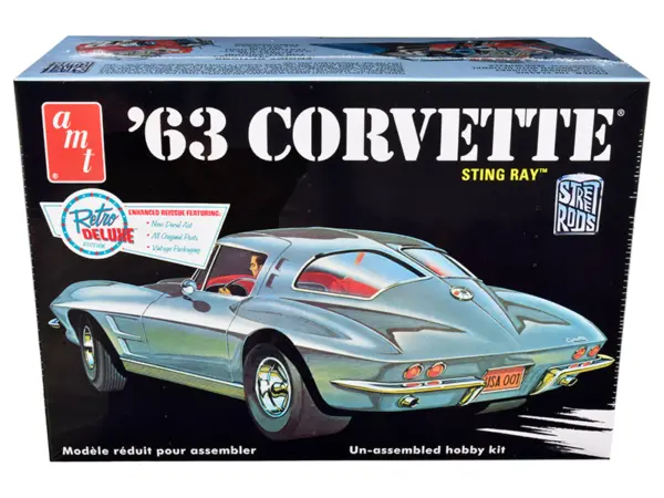 Skill 2 Model Kit 1963 Chevrolet Corvette Stingray 1/25 Scale Model by AMT #1
