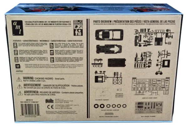 Skill 2 Model Kit 1963 Chevrolet Corvette Stingray 1/25 Scale Model by AMT #4