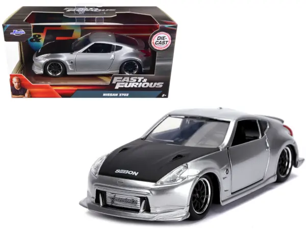 Nissan 370Z Silver with Black Hood "Fast & Furious" Series 1/32 Diecast Model Car by Jada #1