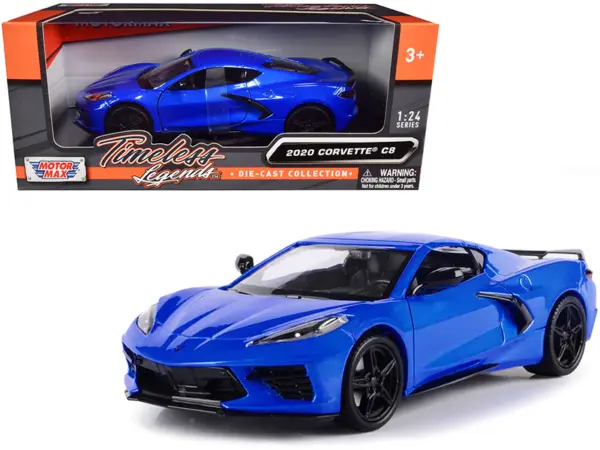2020 Chevrolet Corvette C8 Stingray Blue Metallic "Timeless Legends" 1/24 Diecast Model Car by Motormax #1