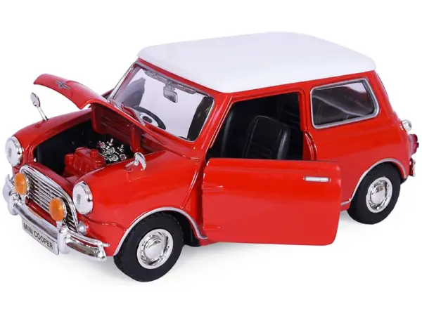 1961-1967 Morris Mini Cooper Red with White Top "Timeless Legends" 1/18 Diecast Model Car by Motormax #2