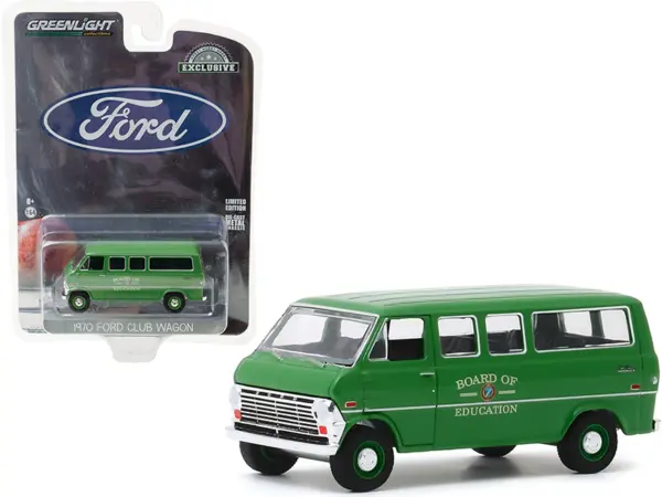1970 Ford Club Wagon Van Green "Board of Education" "Hobby Exclusive" 1/64 Diecast Model by Greenlight #1