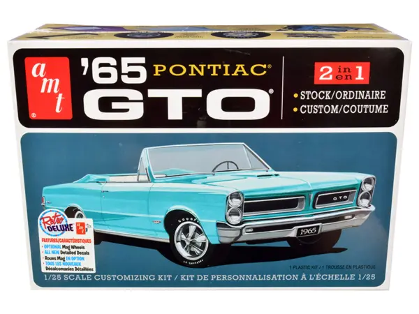 Skill 2 Model Kit 1965 Pontiac GTO 2-in-1 Kit 1/25 Scale Model by AMT #1