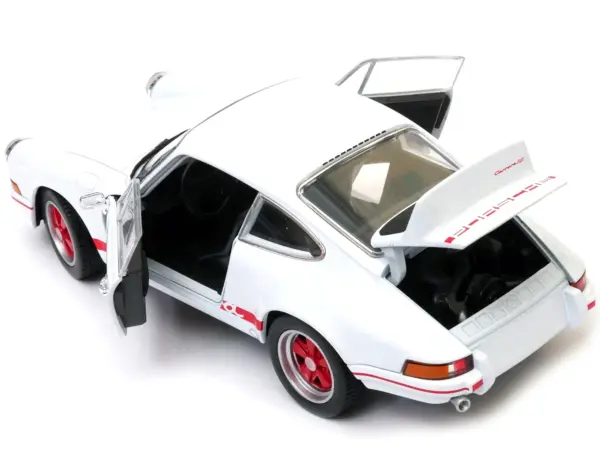 Porsche 911 Carrera RS 2.7 White with Red Stripes "NEX Models" 1/24 Diecast Model Car by Welly #3