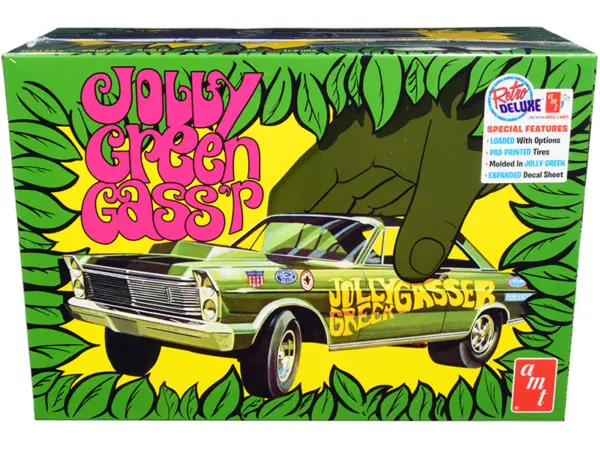 Skill 2 Model Kit 1965 Ford Galaxie "Jolly Green Gasser" 3-in-1 Kit 1/25 Scale Model by AMT #1