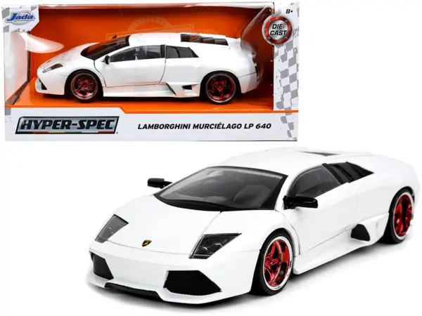 Lamborghini Murcielago LP640 White "Hyper-Spec" 1/24 Diecast Model Car by Jada #1