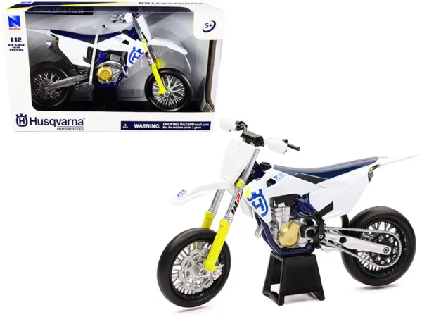 Husqvarna FS450 White and Blue 1/12 Diecast Motorcycle Model by New Ray #1