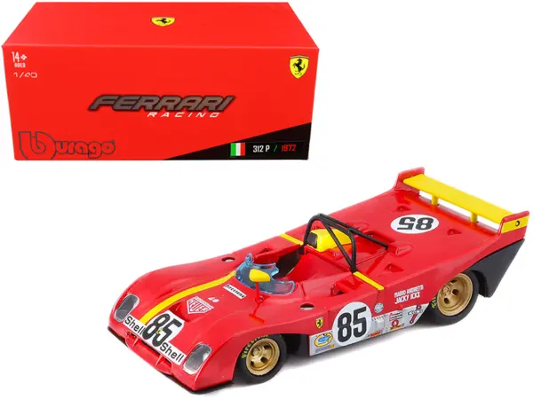 Ferrari 312P #85 Jacky Ickx - Mario Andretti 6 Hours of Watkins Glen (1972) 1/43 Diecast Model Car by Bburago #1