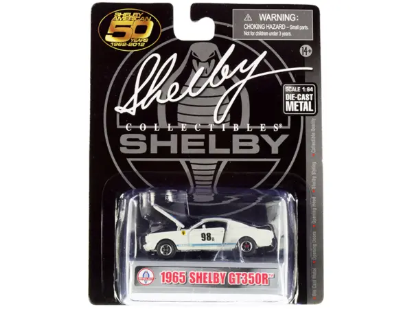 1965 Ford Mustang Shelby GT350R #98B "Terlingua Racing Team" White with Blue Stripes "Shelby American 50 Years" (1962-2012) 1/64 Diecast Model Car by Shelby Collectibles #1