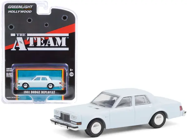 1981 Dodge Diplomat Light Blue "The A-Team" (1983-1987) TV Series "Hollywood Special Edition" 1/64 Diecast Model Car by Greenlight #1